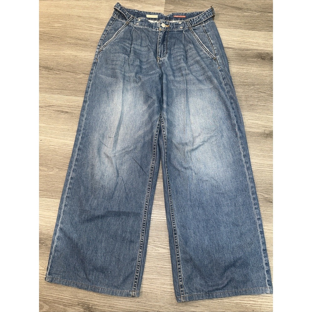 Pilcro Wide Leg Jeans Light Wash High Rise Denim Size 27